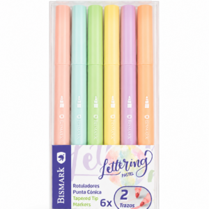 3d80c2a3-991b-42b0-80b7-3c21b4c6c096 Rotuladores Lettering Pastel Bismark 6 Colores ✨🖍️