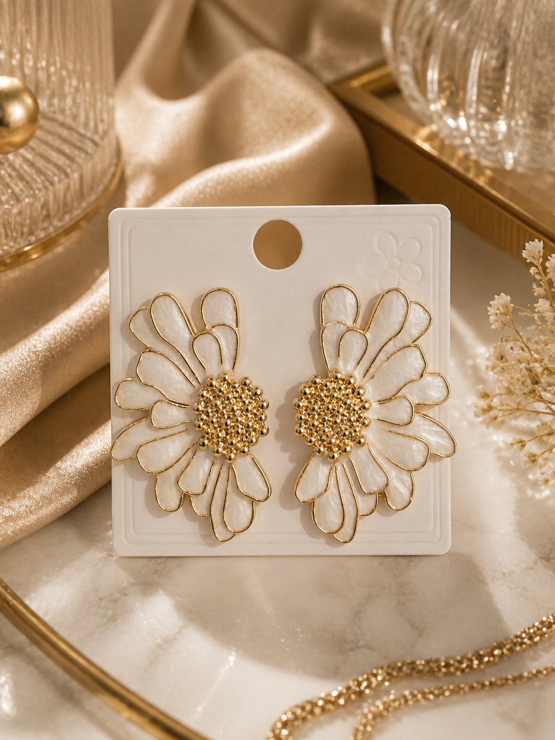 Pendientes Flor Elegante Acero Inoxidable ✨ Estilo Luxe
