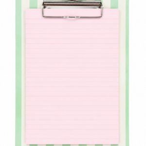 Clipboard Verde Pastel con Bloc de Notas Minimalista