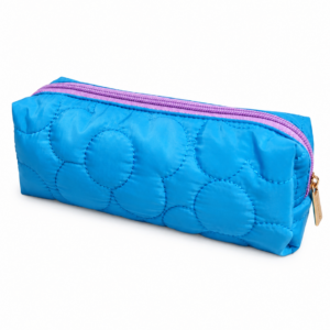 Estuche Acolchado Azul Turquesa – Diseño Flower Style