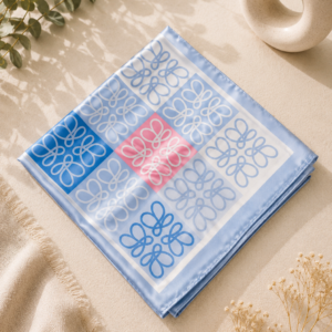 Pañuelo Satinado Inspiración Loewe Azul Celeste
