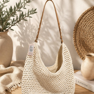 Bolso Crochet Boho Blanco – Estilo Natural y Elegante