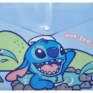 Carpeta Botón Stitch Hot Springs A4 | Diseño Disney Kawaii