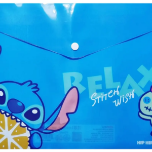 Carpeta Botón Stitch Relax A4 | Diseño Disney Kawaii