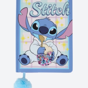 Cuaderno Stitch con Pompon Azul y Lentejuelas ✨💙