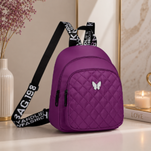Mochila Púrpura Acolchada Mariposa Fashion 💜