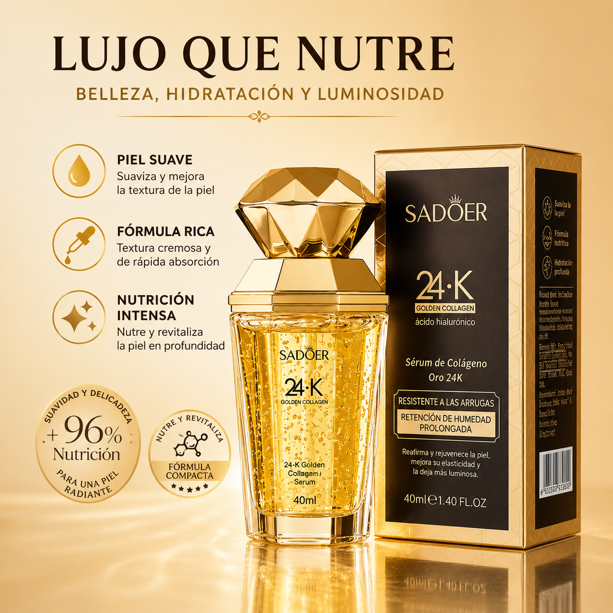 Sérum Facial 24K Gold Collagen ✨💛