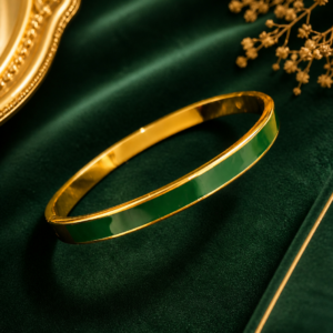 Pulsera Elegante Verde y Dorado–Minimalista de Lujo 💚✨