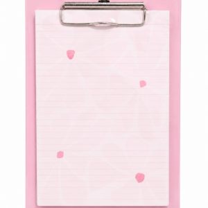 Clipboard Rosa Pastel con Bloc de Notas Minimalista