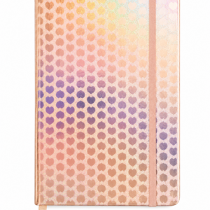 Libreta Premium Corazones Holográficos A5 – Rosa Gold