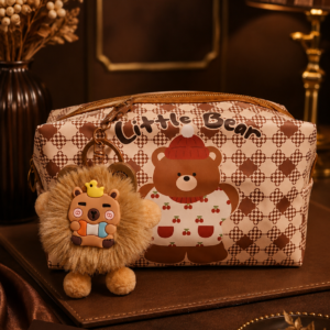 Neceser Little Bear Kawaii Marrón Luxe ✨