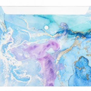 Carpeta Botón Mármol Pastel A4 | Diseño Marble Azul y Lila