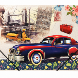Carpeta Vintage Travel A4 con Gomas | Diseño Retro Viajes