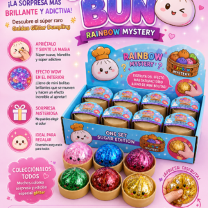Squishy Bun Rainbow Mystery Antiestrés Glitter