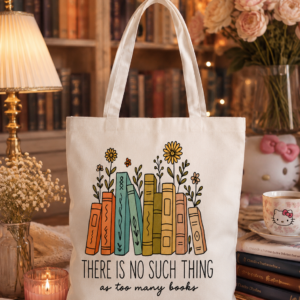 Bolsa Tote "There Is No Such Thing As Too Many Books"