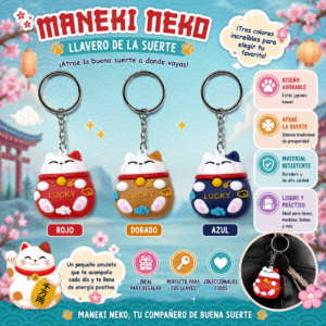 Llavero Maneki Neko Lucky Cat – Amuleto Japonés de la Suerte