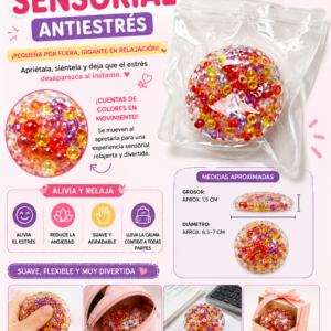 Almohadilla Sensorial Antiestrés con Cuentas de Colores