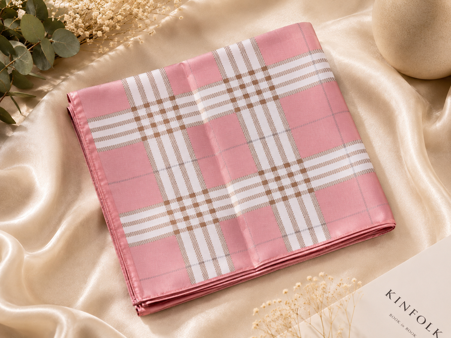 Pañuelo Satinado Inspiración Burberry Rosa Elegance