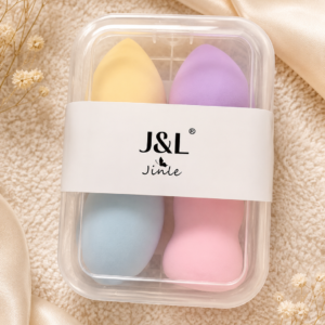 Set de 4 Esponjas de Maquillaje Pastel con Estuche