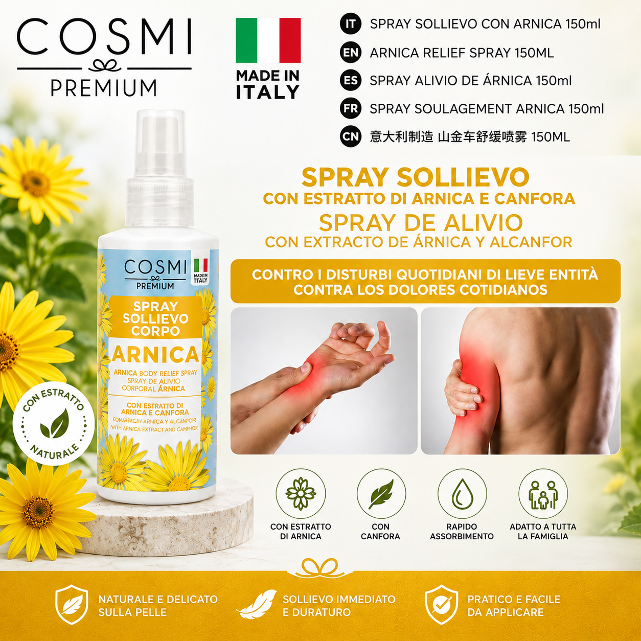 Spray Corporal de Árnica COSMI Premium 150 ml
