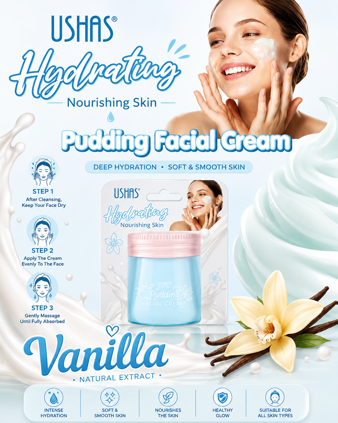 🍦 Crema Facial Pudding de Vainilla – Hidratante y Nutritiva