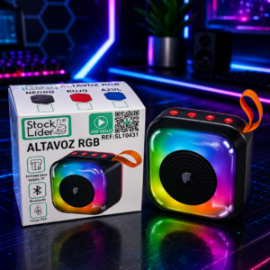 Altavoz Bluetooth RGB Rojo con Luces LED y Efectos Multicolor