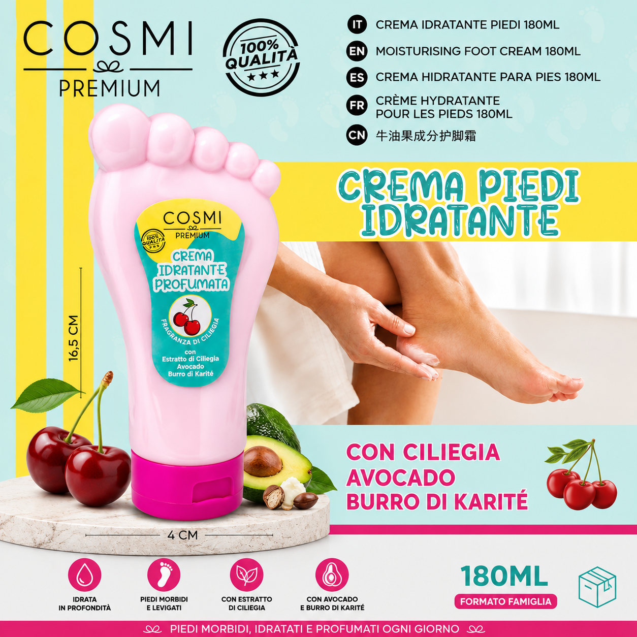 Crema Hidratante para Pies Cereza & Aguacate