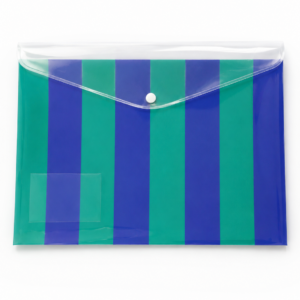 Carpeta Portadocumentos Rayas Azul y Verde