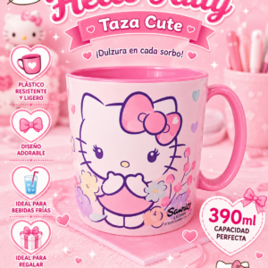 5e5c0bd1-830f-4ab3-b6a6-276b882de874 Taza Hello Kitty 390 ml – Diseño Sanrio Rosa Pastel 🎀