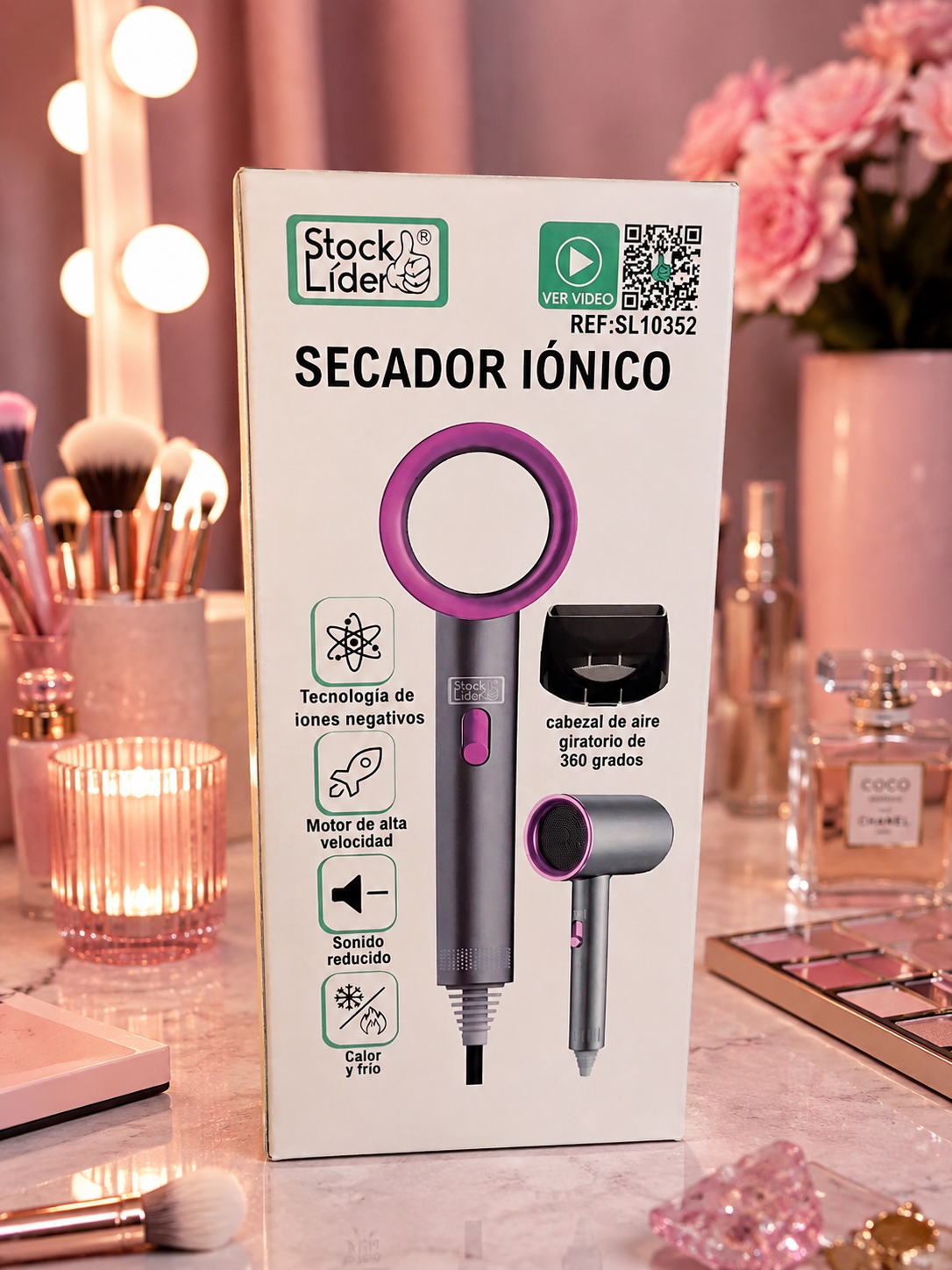 Secador Iónico Profesional 4 en 1 – Aire Frío y Caliente