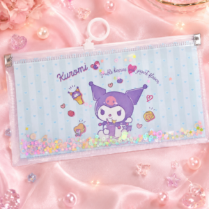 Carpeta Estuche Kuromi con Zip y Lentejuelas ✨💜