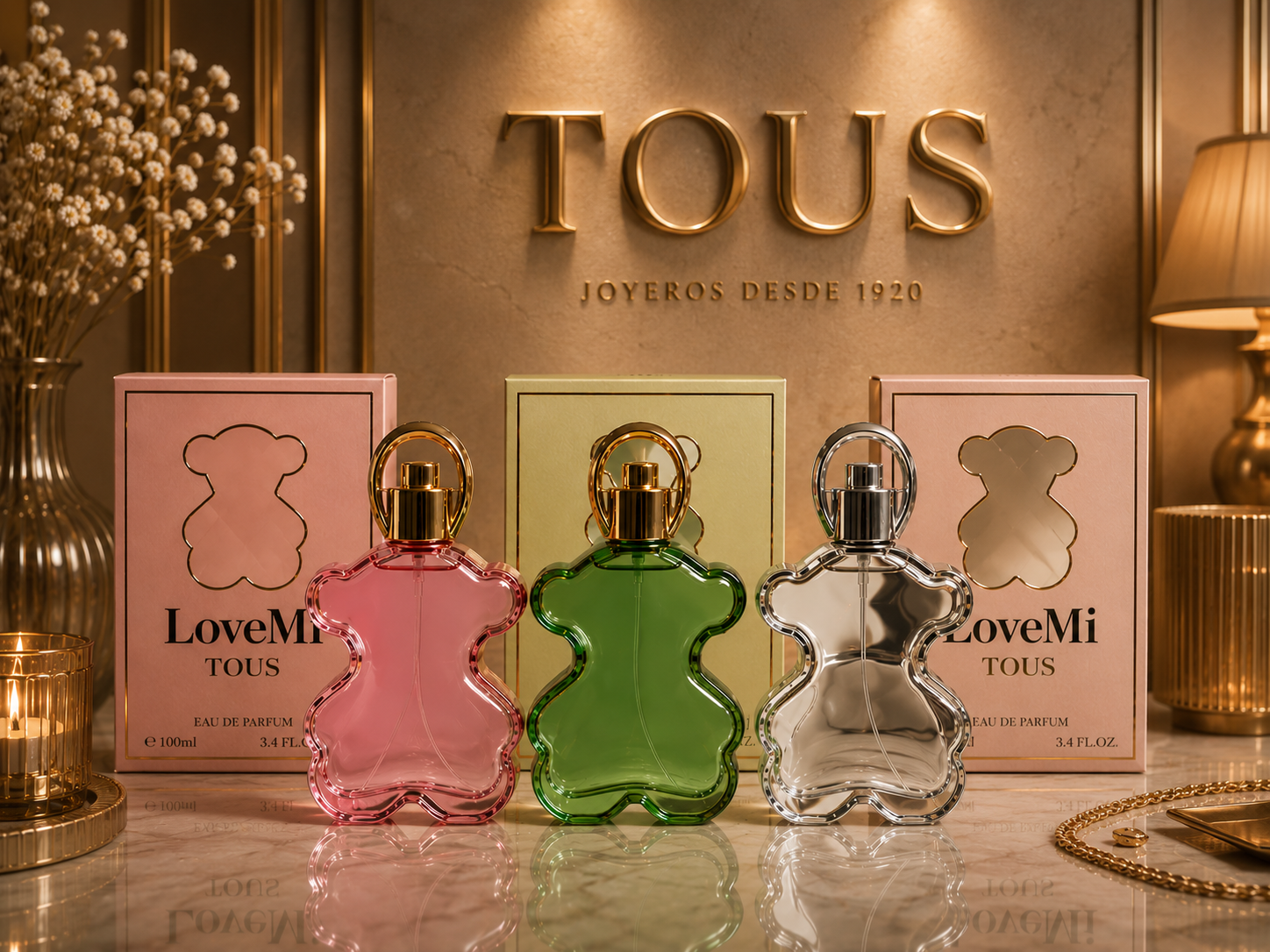 🧸Perfume TOUS 100 ml – Rosa, Verde y Plata