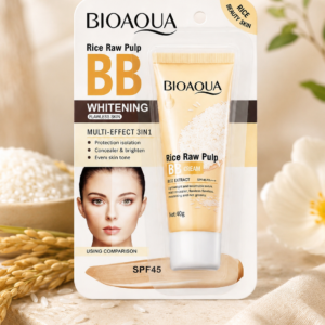 BB Cream de Arroz SPF45 Bioaqua – 3 en 1 🌾