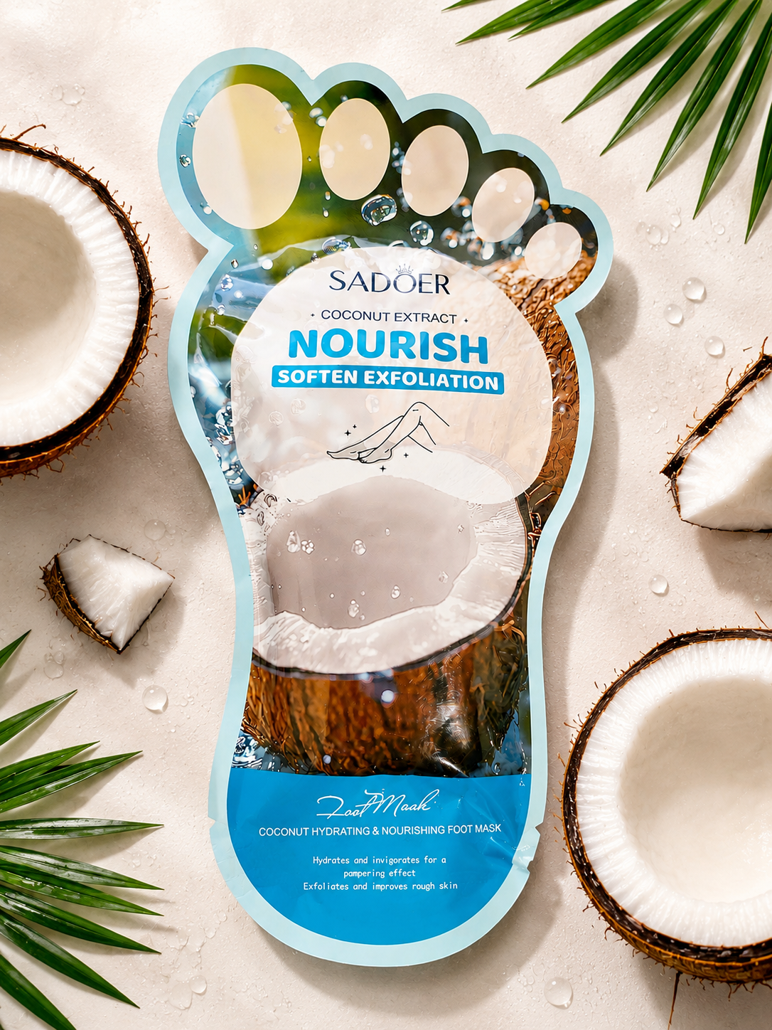 Mascarilla Exfoliante e Hidratante para Pies Coco SADOER 🥥