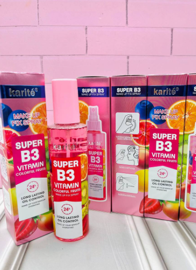 🍓🍊Karité Super B3 Vitamin – Spray Fijador de Maquillaje 24H