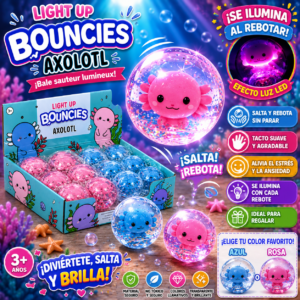 Light Up Bouncies Axolotl – Pelota Saltarina con Luz LED