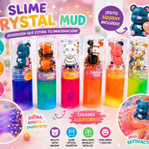 🌈🐻 Slime Crystal Mud con Osito Squishy Sorpresa