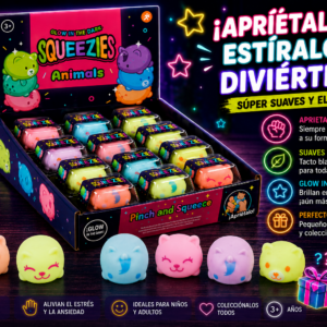 Squeezies Animals Glow in the Dark – Juguete Antiestrés Sorpresa