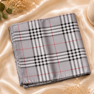 c885c496-e762-4b85-8159-7b765e5b01f8 Pañuelo Satinado Inspiración Burberry Gris Elegance