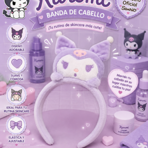 Diadema Kuromi para Skincare – Banda de Cabello Suave 💜