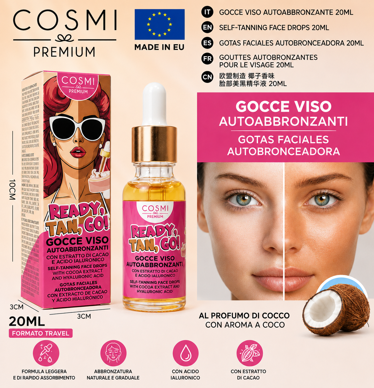 Gotas Faciales Autobronceadoras Ready, Tan, Go!