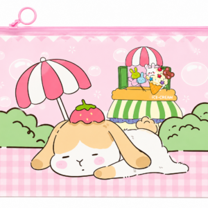 Carpeta Transparente A4 Conejito Kawaii y Heladería 🍓🍦