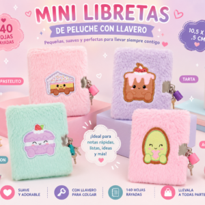 Cuaderno de Peluche con Candado y Llave – Diferentes Diseños