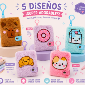 Mini Libreta de Peluche con Llavero – 140 Hojas