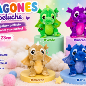 Dragón de Peluche 23 cm – 4 Colores Surtidos🐉