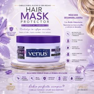 Mascarilla Violeta Hair Mask Protector Neutraliza Tonos Amarillos