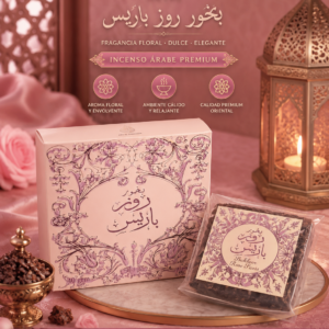 Bukhoor Rose Paris 40g Incienso Árabe Premium Ard Al Zaafaran