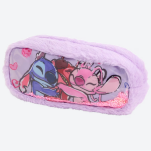 Estuche Mullido Stitch y Angel Morado – Porta Lápices Escolar
