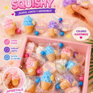 Llavero Squishy Helado – Mini Ice Cream Antiestrés🍦