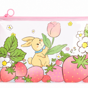 Carpeta Transparente A4 – Conejito y Fresas Kawaii 🐰🍓